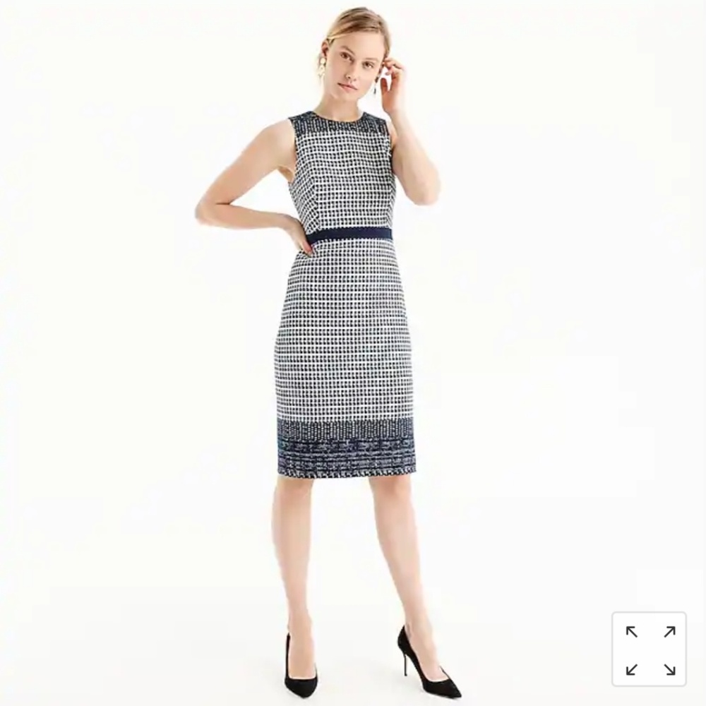 J. Crew Perfect Sheath Dress in navy and white